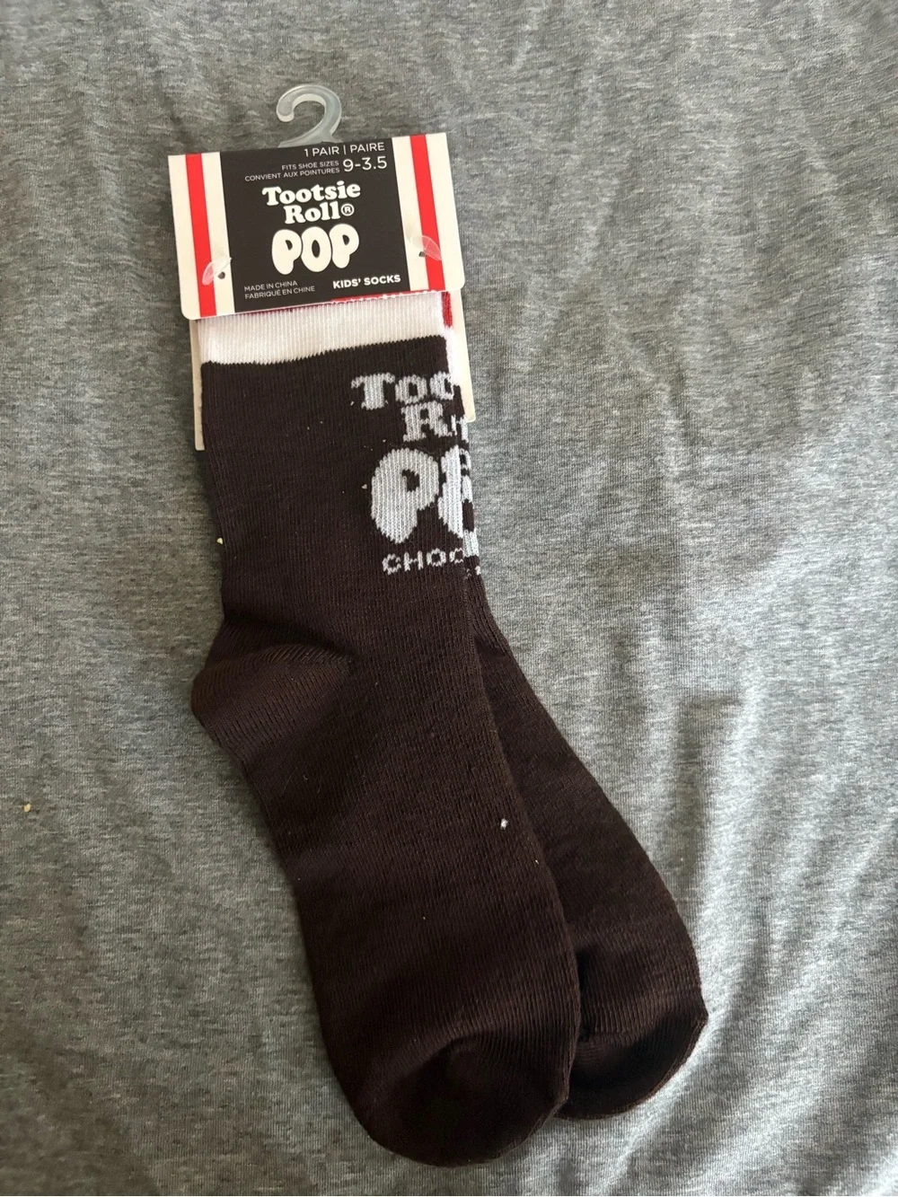 Tootsie Roll Pop Kids Crew Socks Size 9-3.5 NWT Chocolate Candy